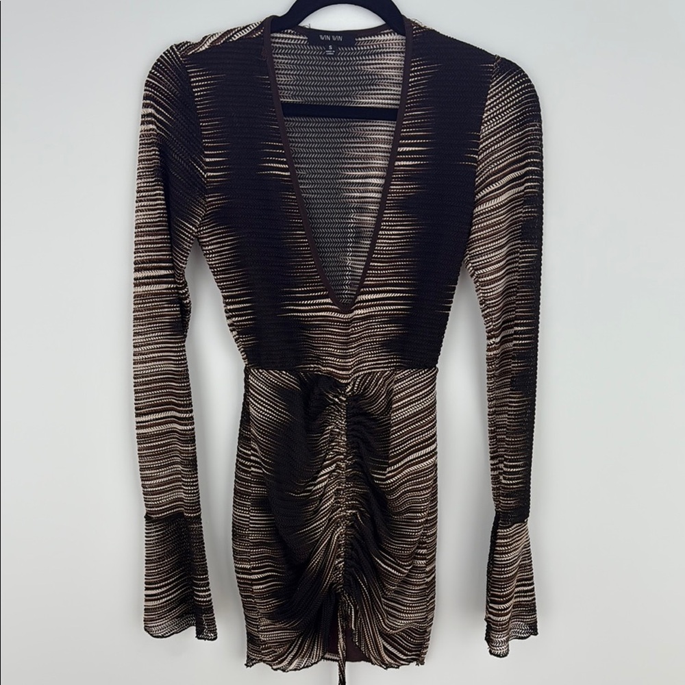 Black and Tan Long Sleeve Dress